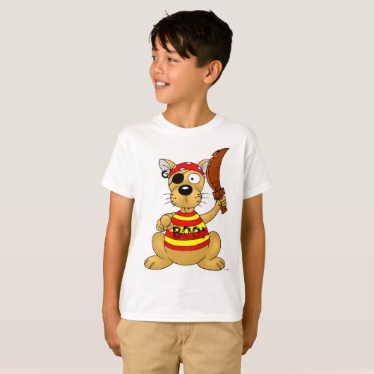 Funny Pirate Dog with Toy Sword Tシャツ (正面フル)