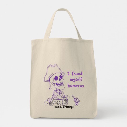  Funny Pirate Skeleton Humerus Bone Pun Art トートバッグ (裏面)