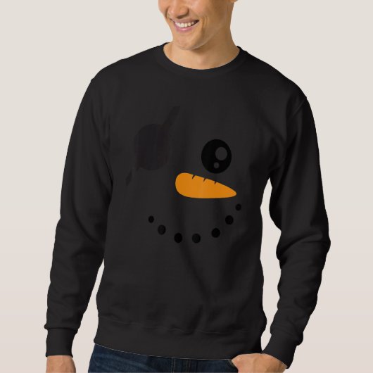 Funny pirate Snowman face For Men Women Snowman Gi スウェットシャツ (正面)