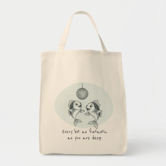 Funny Pisces Fish Pun Zodiac Birthday Holiday トートバッグ (正面)