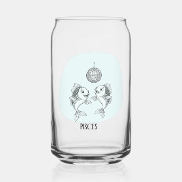 Funny Pisces Zodiac Disco Fish Drinkware Set ガラス缶