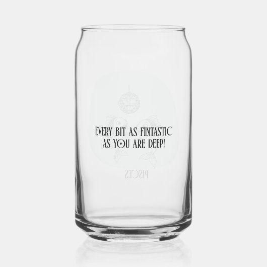 Funny Pisces Zodiac Disco Fish Drinkware Set ガラス缶 (裏面)