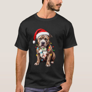 Funny Pitbull Pittie Santa Dog Lover Xmas Christma Tシャツ