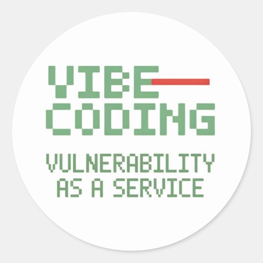 funny pixel-art Cybersecurity network ラウンドシール (正面)