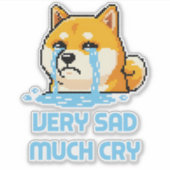 Funny pixel art Shiba Inu dog meme シール (正面)