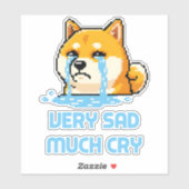 Funny pixel art Shiba Inu dog meme シール (シート)