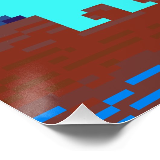 Funny Pixel Gamer Pixelated- Dinosaur Illustration ポスター (コーナー)