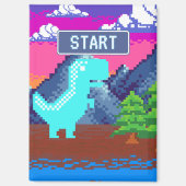 Funny Pixel Gamer Pixelated- Dinosaur Illustration マグネット (正面)