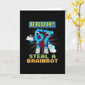 Funny Pixel Meme Bruh 67 Steal A Brainrot  カード (黄色い花)
