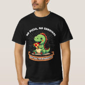 Funny Pizza Dinosaurs Lover Cute Dino eating Pizza Tシャツ (正面)
