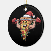 Funny Pizza Lifting Bodybuilding Christmas Men Boy セラミックオーナメント (左)