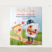 Funny Pizza Love Backdrop タペストリー (正面)