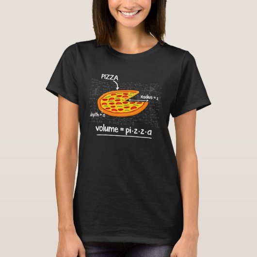 Funny Pizza Math Lovers Fast Food Volume Formula P Tシャツ (正面)