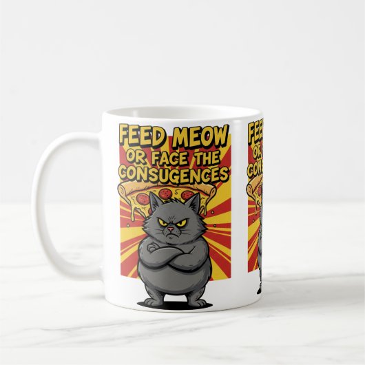 "Funny Pizza Mug – Slice of Happiness for Pizza  コーヒーマグカップ (左)