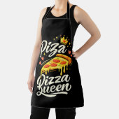 Funny Pizza Queen Cooking Apron for Women Cute Gif エプロン (インサイチュ)