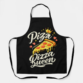 Funny Pizza Queen Cooking Apron for Women Cute Gif エプロン