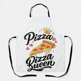 Funny Pizza Queen Cooking Apron for Women Cute Gif エプロン