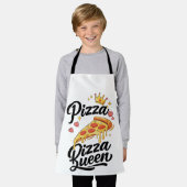 Funny Pizza Queen Cooking Apron for Women Cute Gif エプロン (着用した状態)