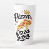 Funny Pizza Queen Cooking mug for Women Cute Gift カフェラテマグ (正面)