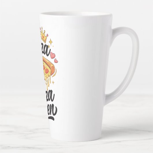 Funny Pizza Queen Cooking mug for Women Cute Gift カフェラテマグ (右)