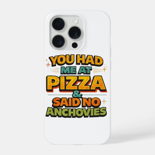 Funny Pizza Quote iPhone Case – You Had Me At Pizz iPhoneケース (裏面)