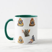 Funny Pizza Raccoon Set For Meme Lovers Mug マグカップ (左)