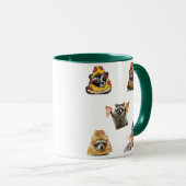 Funny Pizza Raccoon Set For Meme Lovers Mug マグカップ (正面右)