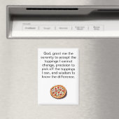 Funny Pizza Serenity Prayer Refrigerator マグネット (インサイチュ (食洗機))