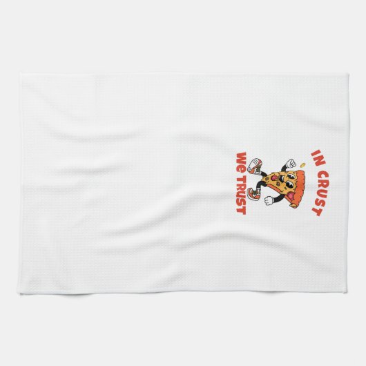 Funny Pizza Shirt – In Crust We Trust Graphic Tee キッチンタオル (横)