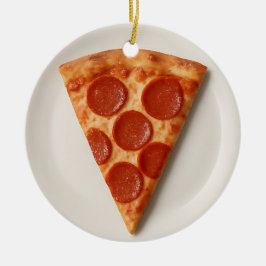 Funny Pizza Slice – Personalized Christmas Gift セラミックオーナメント