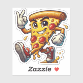 Funny Pizza Slice Sticker with Attitude シール