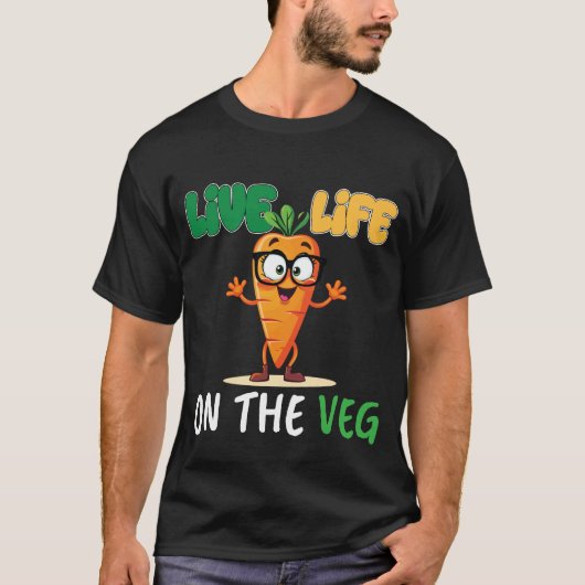 Funny plant based design_ carrot with funny Vegan  Tシャツ (正面)