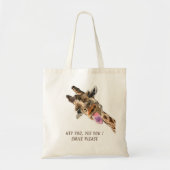 Funny Playful Giraffe Tongue Out Tote Bag - Smile  トートバッグ (正面)