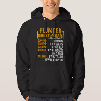 Funny Plumber Men Plumber Hourly Rate Plumber パーカ