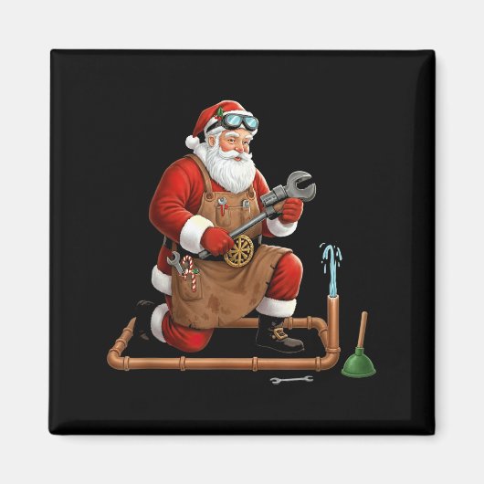 Funny Plumber Santa Christmas Graphic  マグネット (正面)