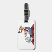 Funny Plumber with Toilet Plunge Humor ラゲッジタグ (正面縦)