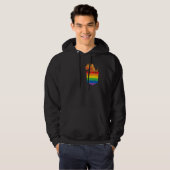 Funny Pocket dinosaur LGBT Animal Rainbow Flag Gay パーカ (正面フル)
