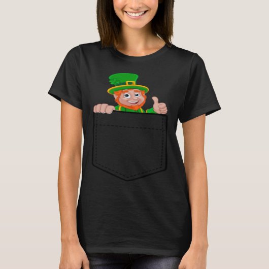 Funny Pocket Leprechaun St. Patrick's Day Lucky Gi Tシャツ (正面)
