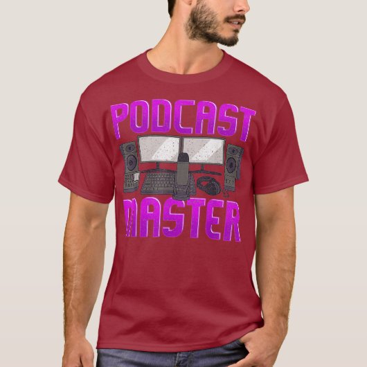 Funny Podcast Master Podcasting Radio Pod Cast Tシャツ (正面)