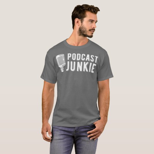 Funny Podcasting Podcast Junkie Casting Tシャツ (正面フル)