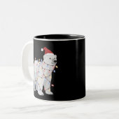Funny Polar Bear Christmas Animal Lights Lover  ツートーンマグカップ (正面左)