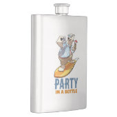 Funny Polar Bear Party In A Bottle Surfer Cartoon フラスク (右)
