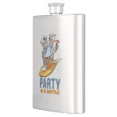 Funny Polar Bear Party In A Bottle Surfer Cartoon フラスク (左)