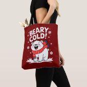 Funny Polar Beary Cold Christmas トートバッグ (クローズアップ)