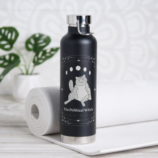 Funny Political Cat Feminist Gift Liberal Democrat ウォーターボトル