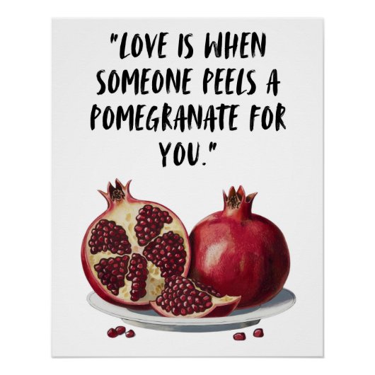 Funny Pomegranate Wall Art, Love Printable ポスター (正面)