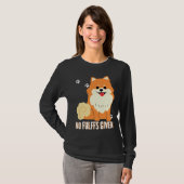 Funny Pomeranian Dog No Fluffs Given Fitted Tシャツ (正面フル)