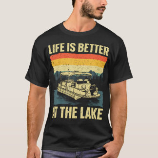Funny Pontoon Boat Art For Men Women Pontoon Boat  Tシャツ
