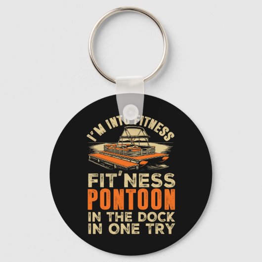 Funny Pontoon Captain Boating 1  キーホルダー (正面)