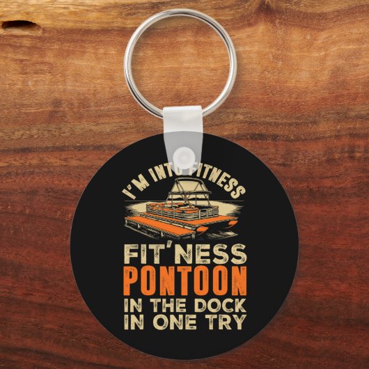 Funny Pontoon Captain Boating 1  キーホルダー (正面)